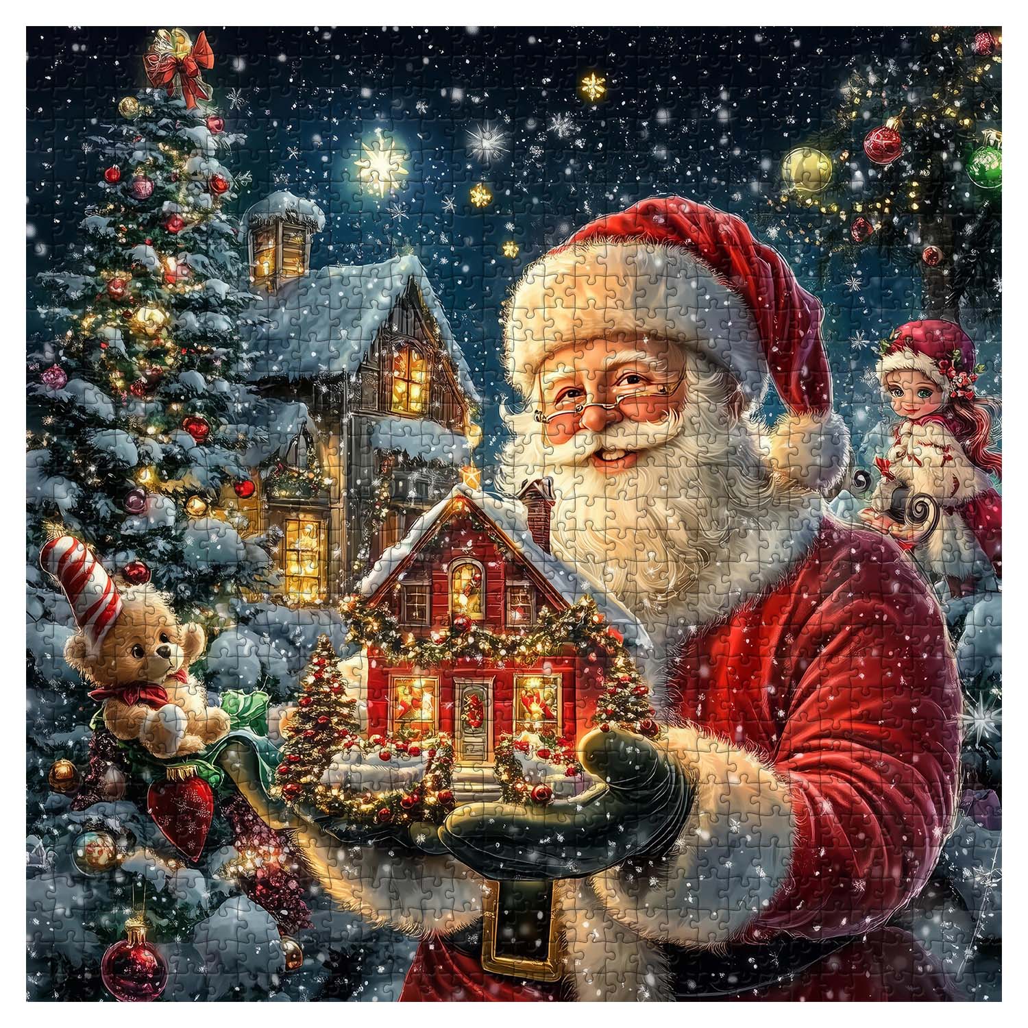 Puzzle Maison de Noël du Père Noël 1000 pièces