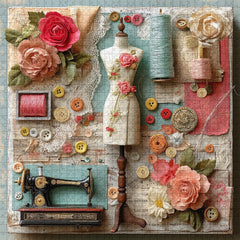 Floral Sewing Atelier Puzzle 1000 Teile