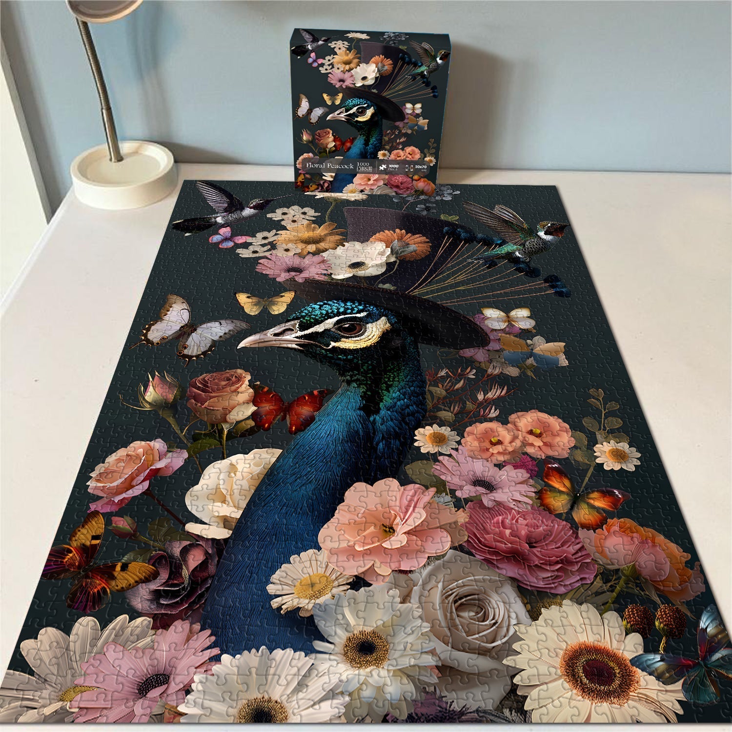 Puzzle floral de paon de paon 1000 pièces
