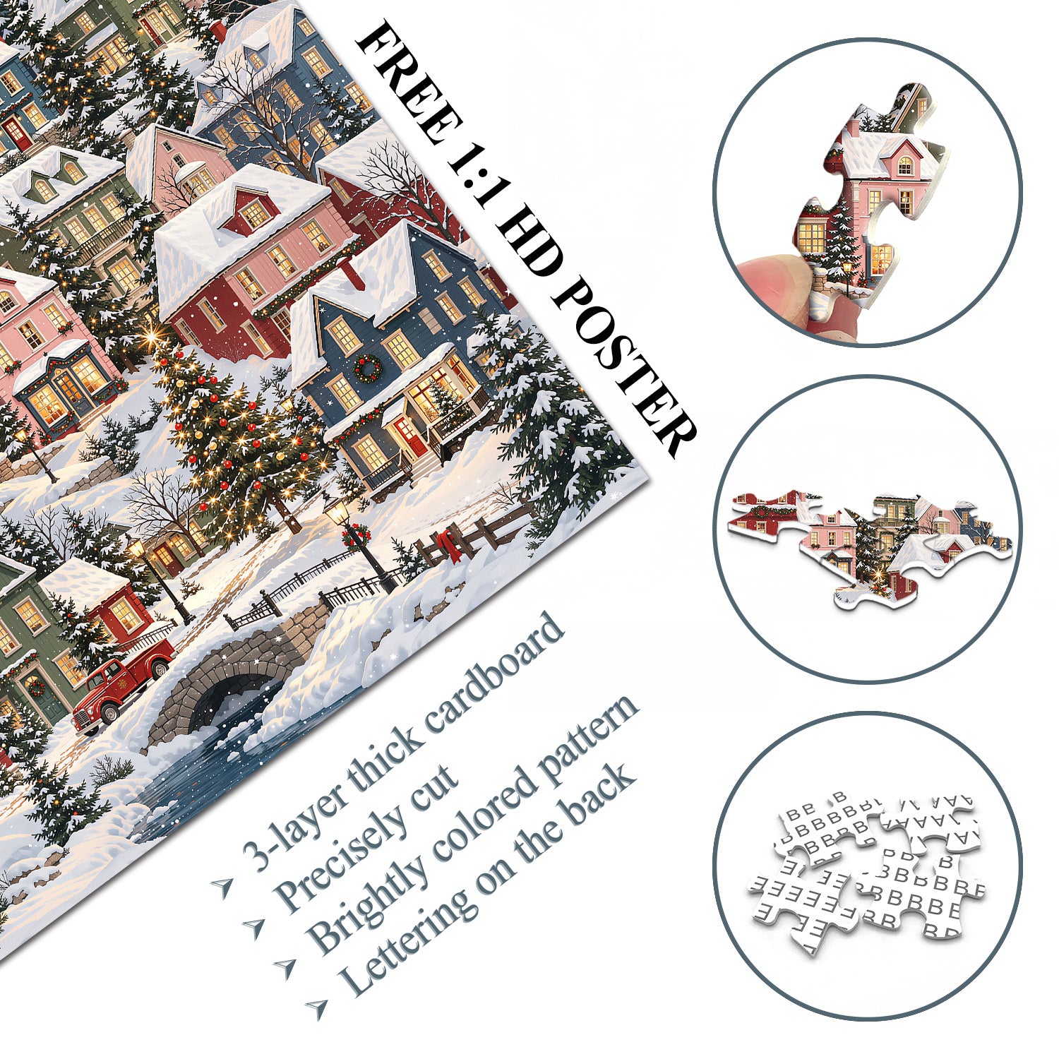 Snowy Christmas Village Jigsaw Puzzle 1000 Pieces