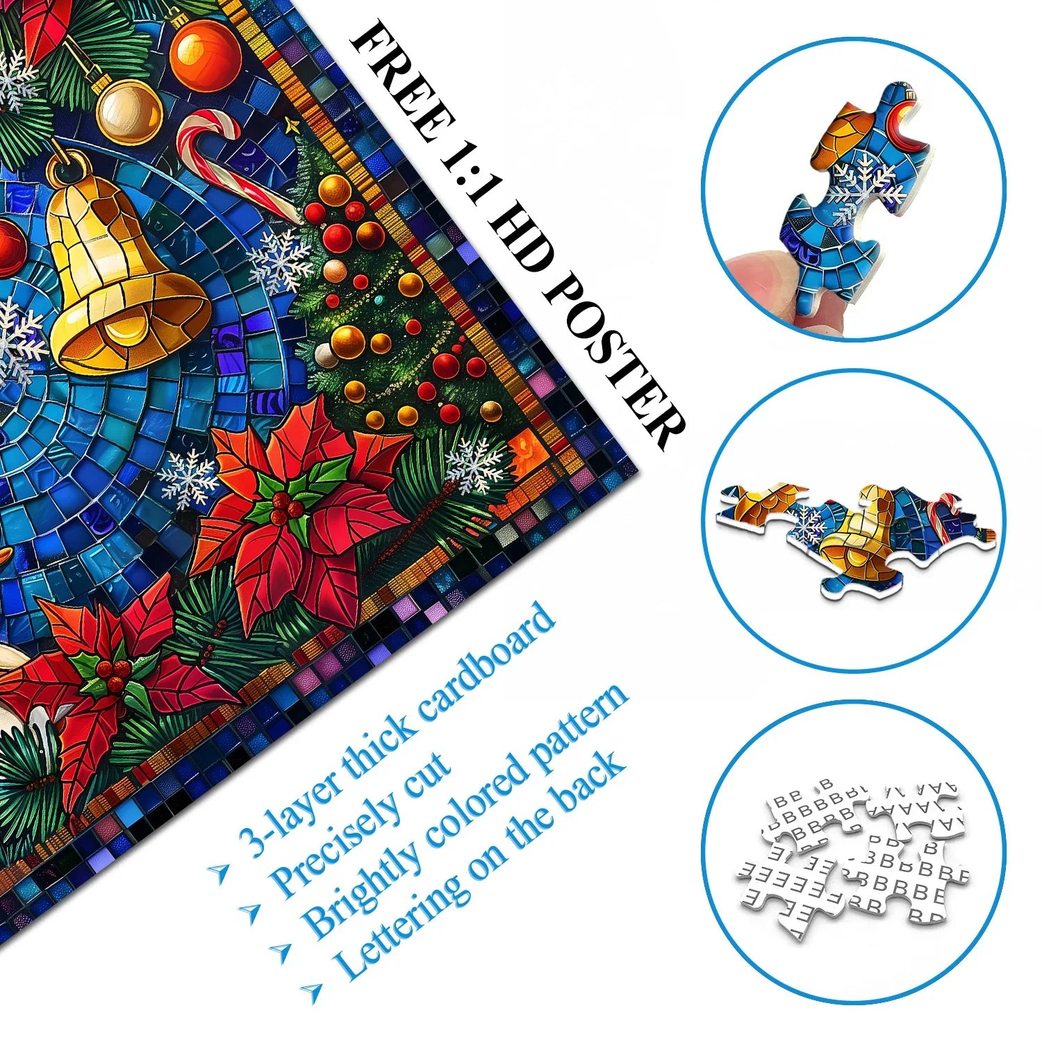 Mosaic Christmas Bells Jigsaw Puzzles 1000 Pieces