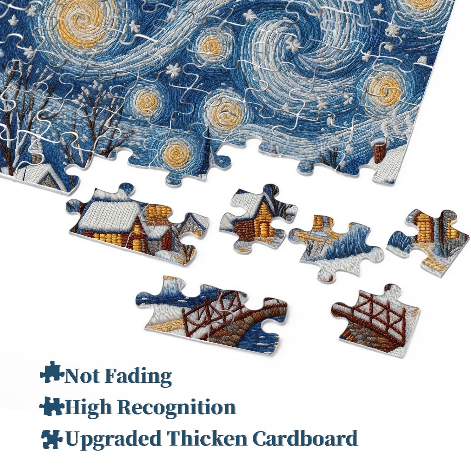 Puzzle Glow Village enneigé 1000 pièces