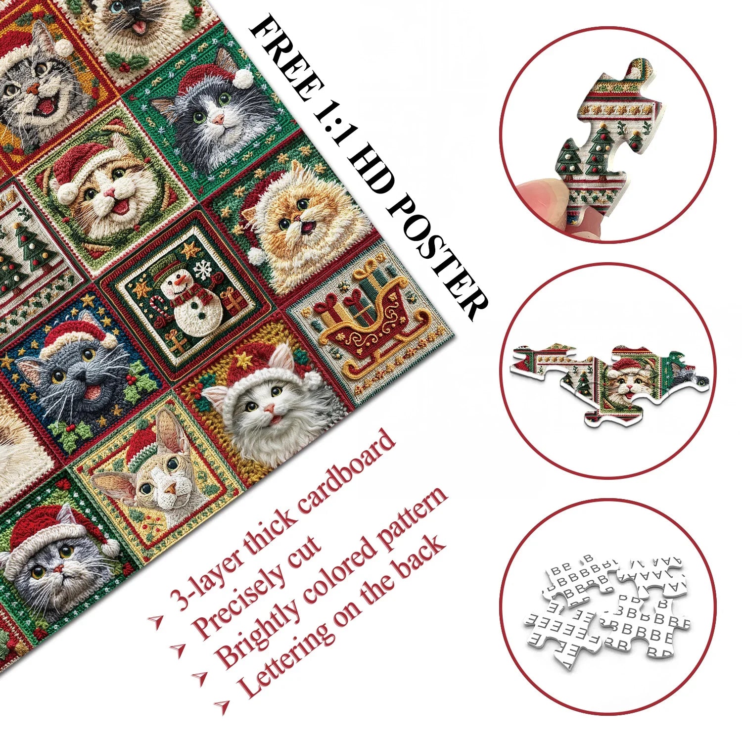 Christmas Cats Jigsaw Puzzle 1000 Pieces
