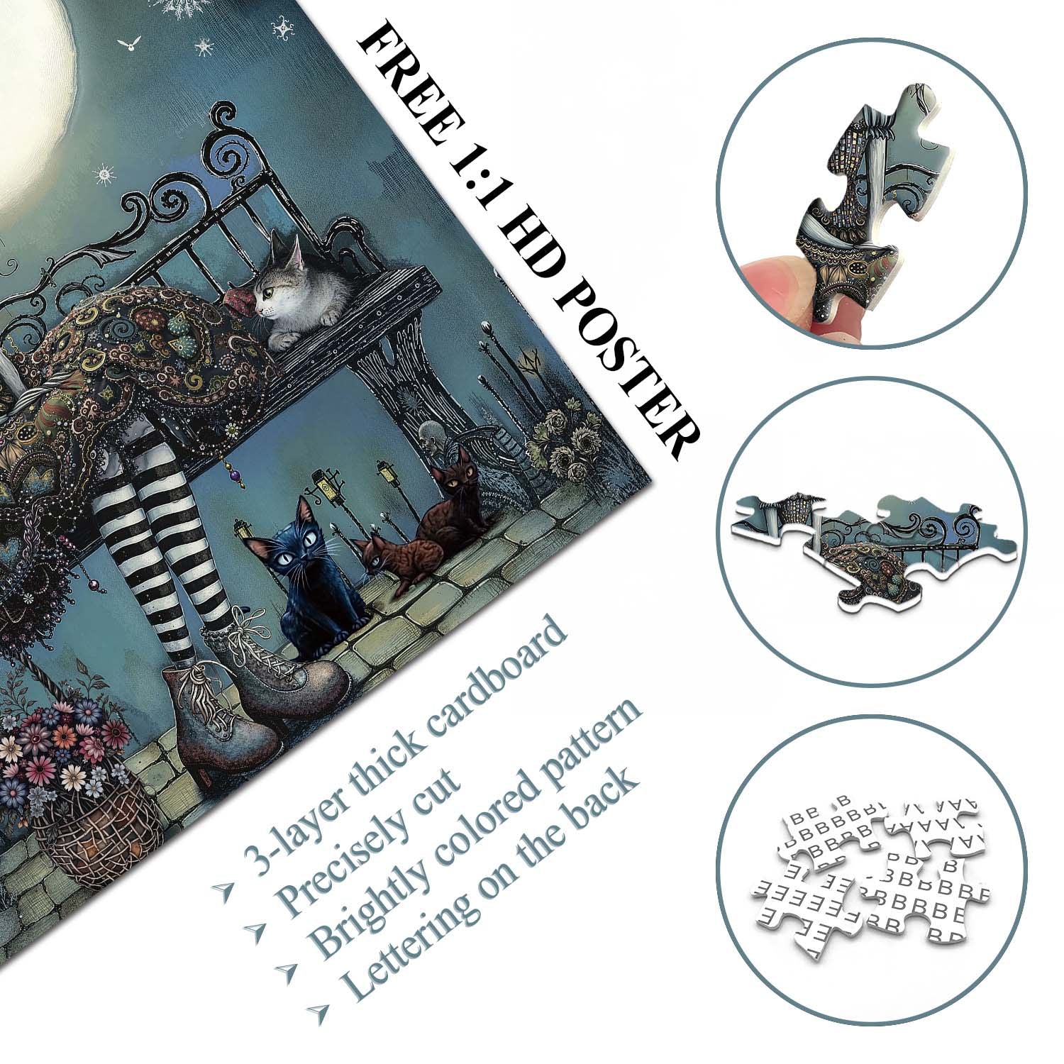 Moonlit Gothic Girl Jigsaw Puzzle 1000 Pieces