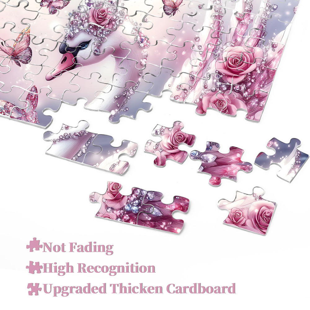 Puzzle Diamant Rose Cygne 1000 pièces