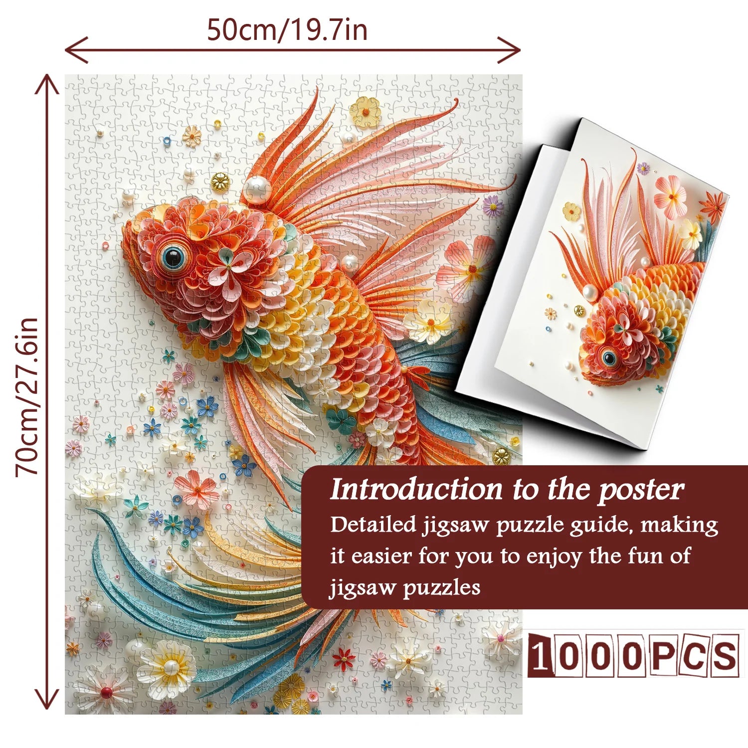 Rompecabezas floral de peces Koi de 1000 piezas