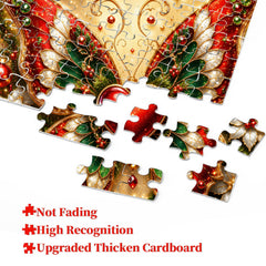 Puzzle natalizio a forma di cuore con farfalla, 1000 pezzi
