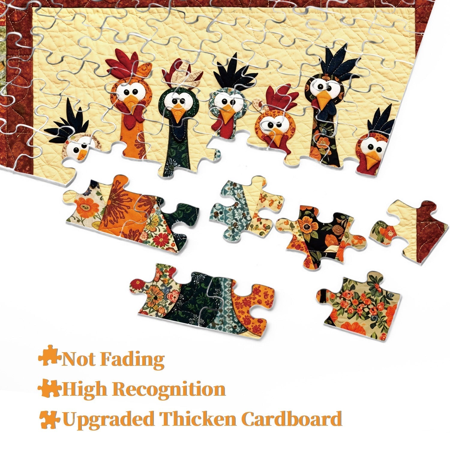 Fabric Chickens Jigsaw Puzzle 1000 Pieces