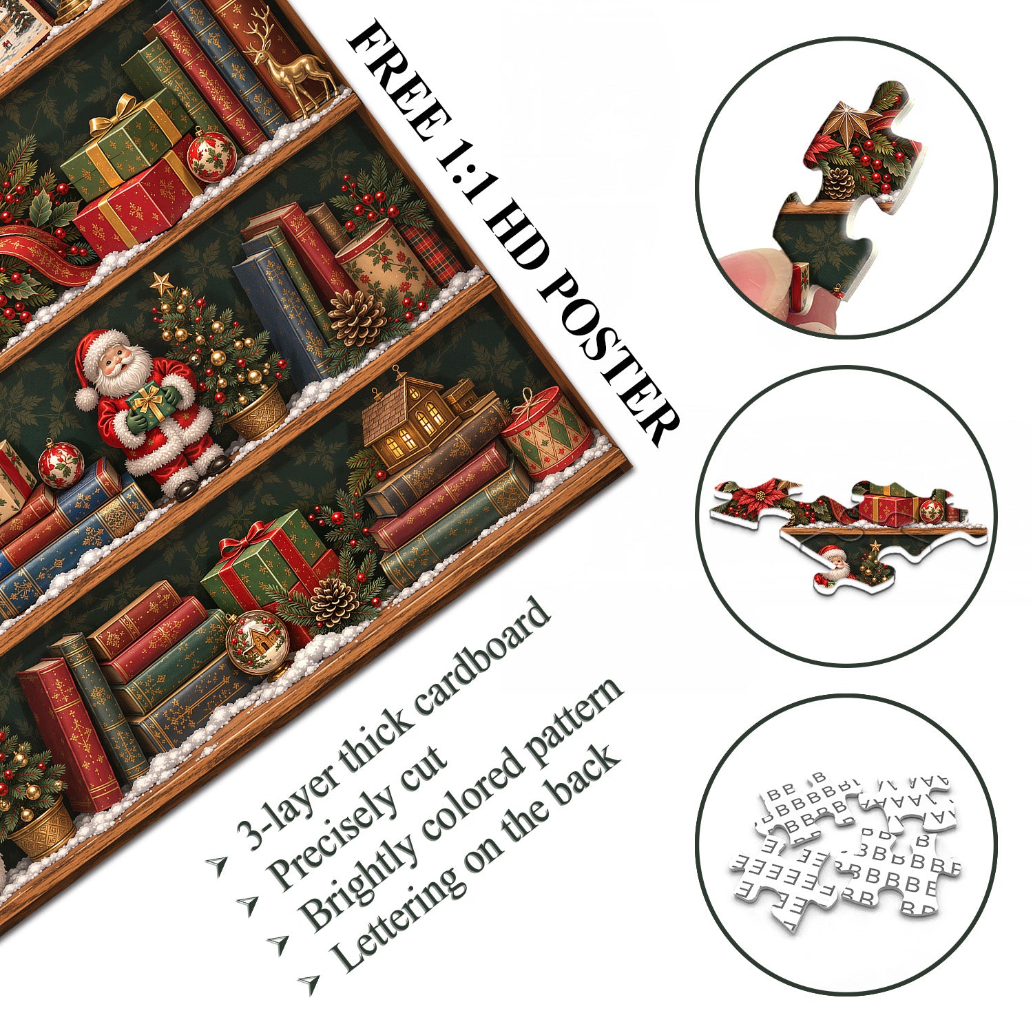 Christmas Library Jigsaw Puzzle 1000 Pieces