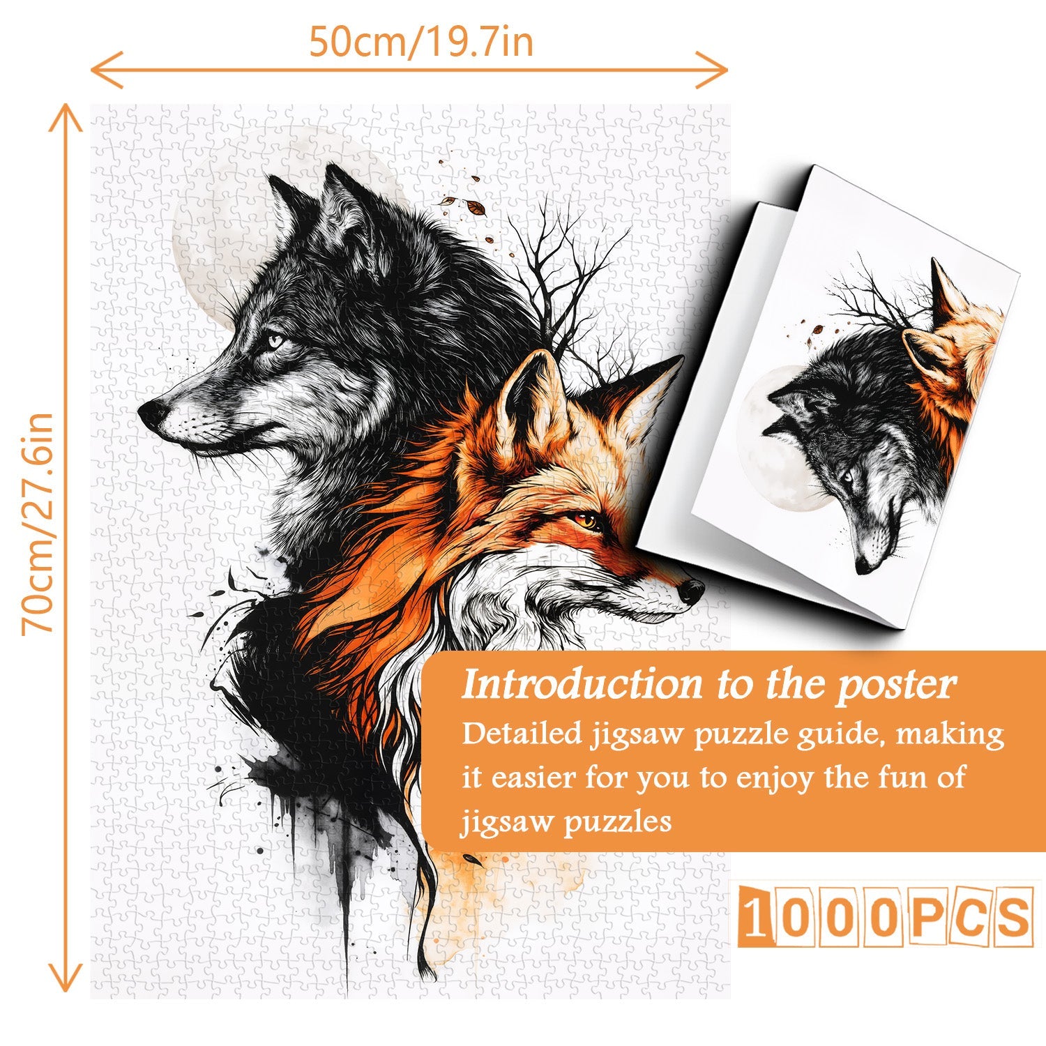 Wolf Fox Art Puzzle 1000 Teile