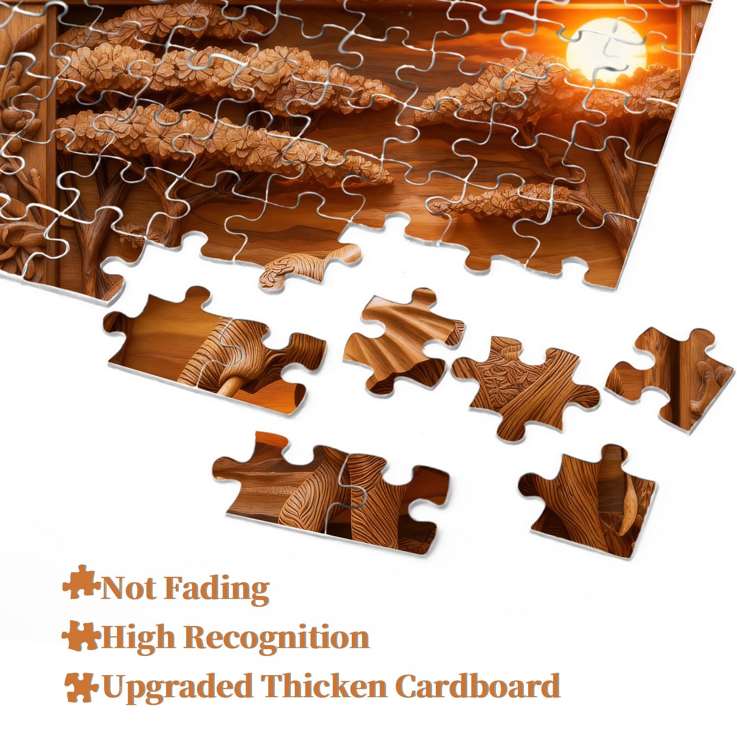 Wooden Elephant Sculpture Jigsaw Puzzle 1000 Pieces