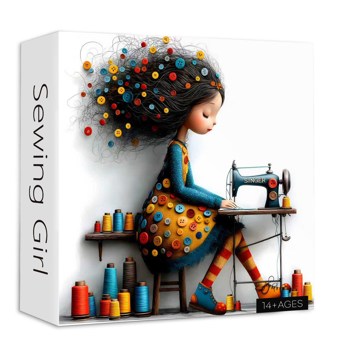 Rompecabezas de niña cosiendo 1000 piezas