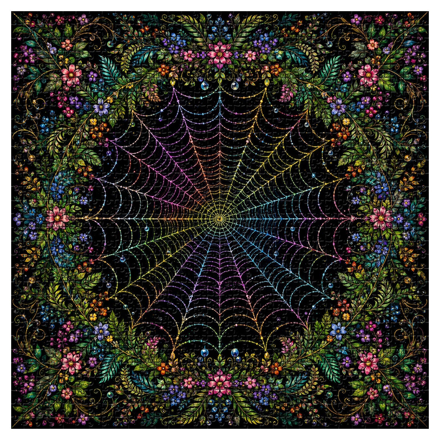 Blumenspinnennetz-Puzzle 1000 Teile