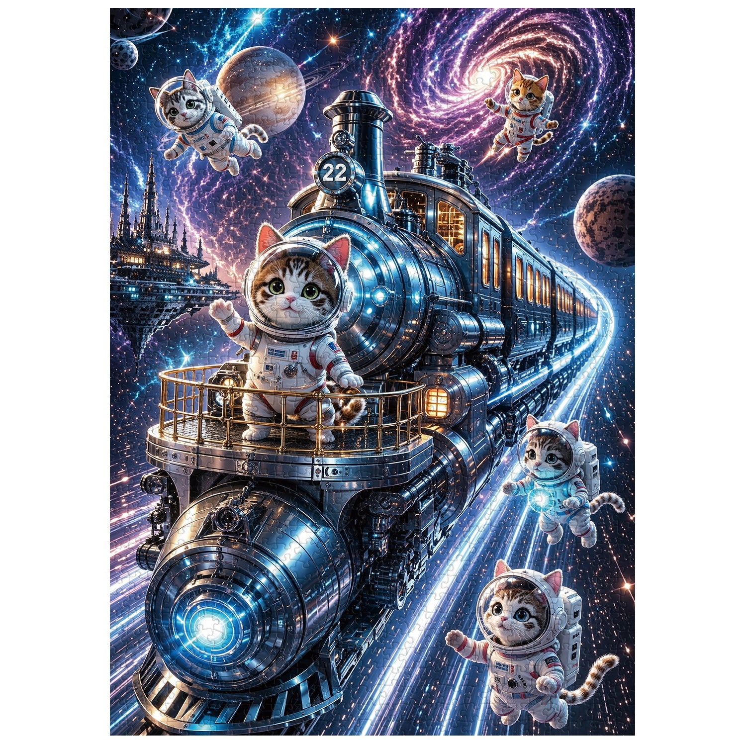 Puzzle del gatto cosmico 1000 pezzi