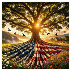 Flag Roots Sunset Oak Rompecabezas de 1000 piezas