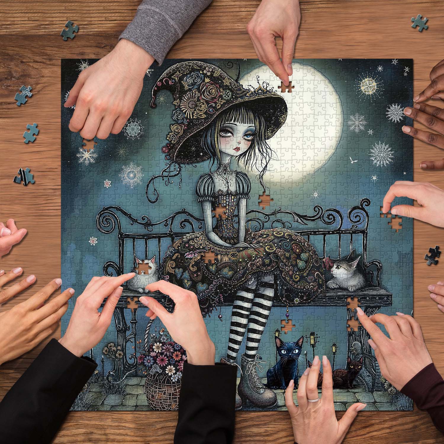 Moonlit Gothic Girl Jigsaw Puzzle 1000 Pieces