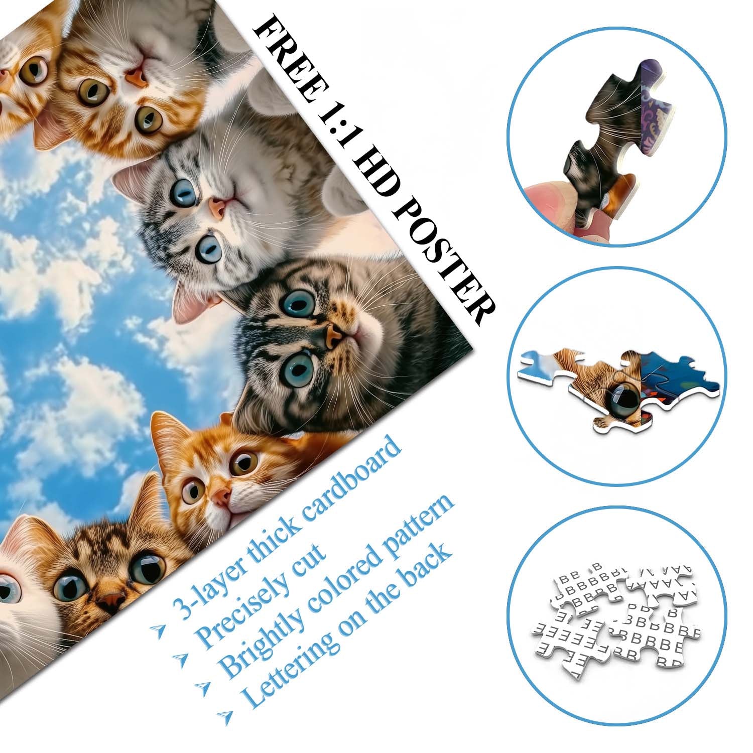 Chat Chat regardant Puzzle 1000 pièces