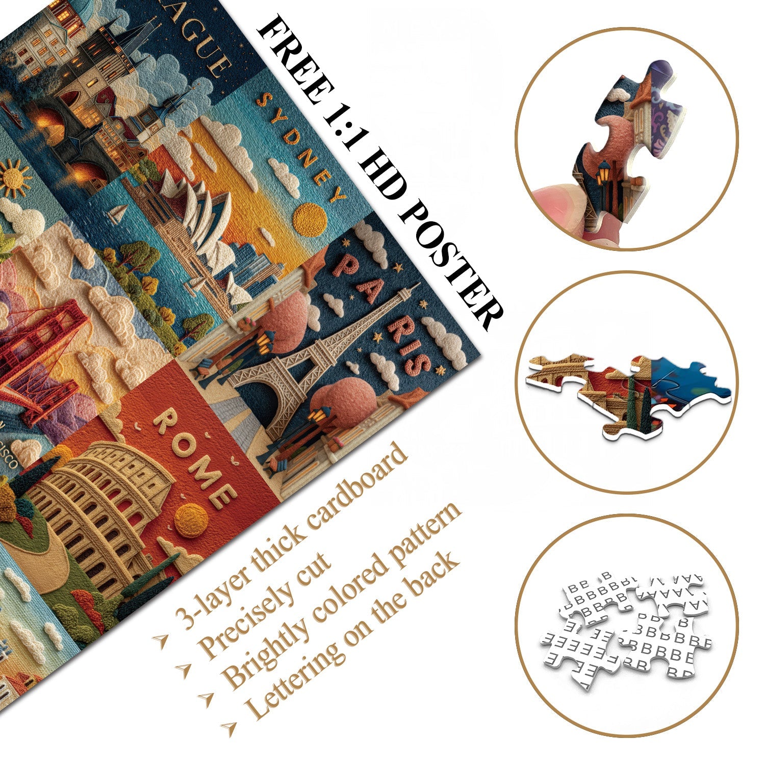 Puzzle de puzzle de voyage d'art 1000 pièces