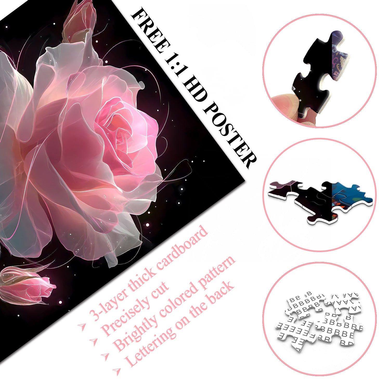 Pink Traum Rose Jigsaw Puzzle 1000 Stücke