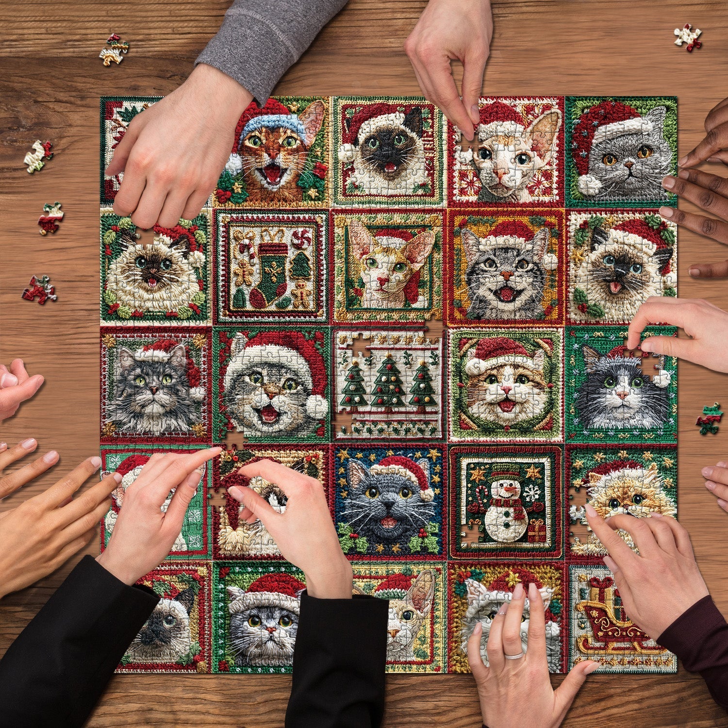 Christmas Cats Jigsaw Puzzle 1000 Pieces