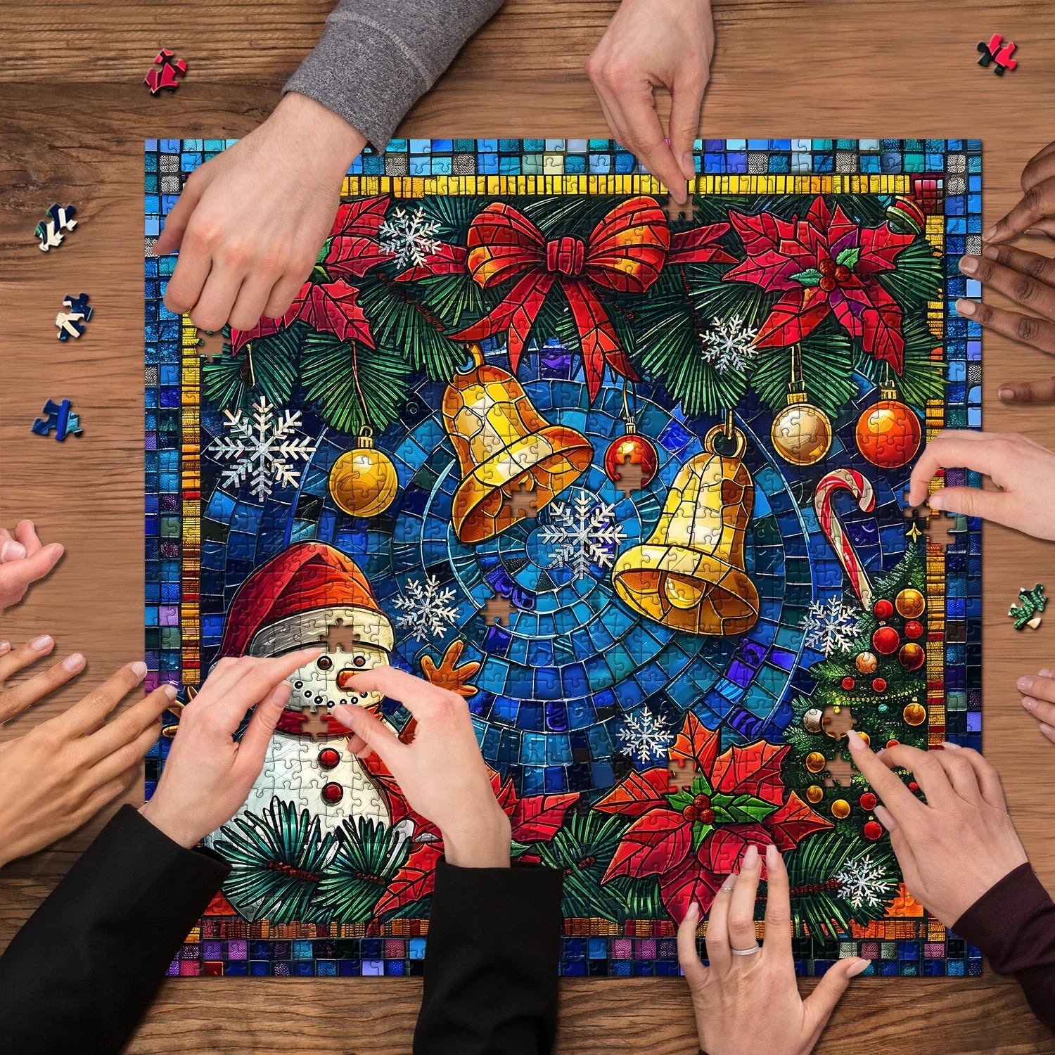 Mosaic Christmas Bells Jigsaw Puzzles 1000 Pieces