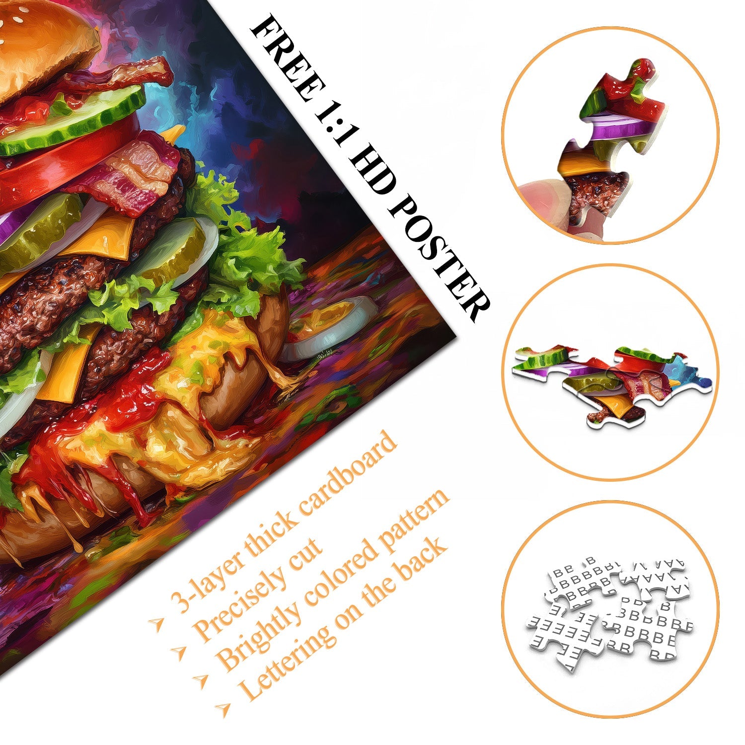 Puzzle Délicieux Hamburger 1000 Pièces