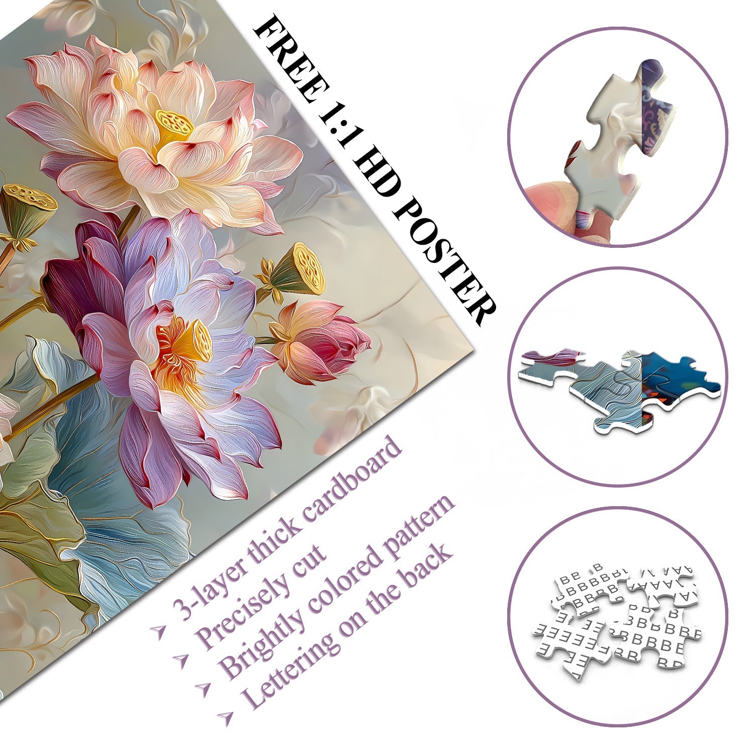 Serene Lotus Art Jigsaw Puzzle 1000 Pieces
