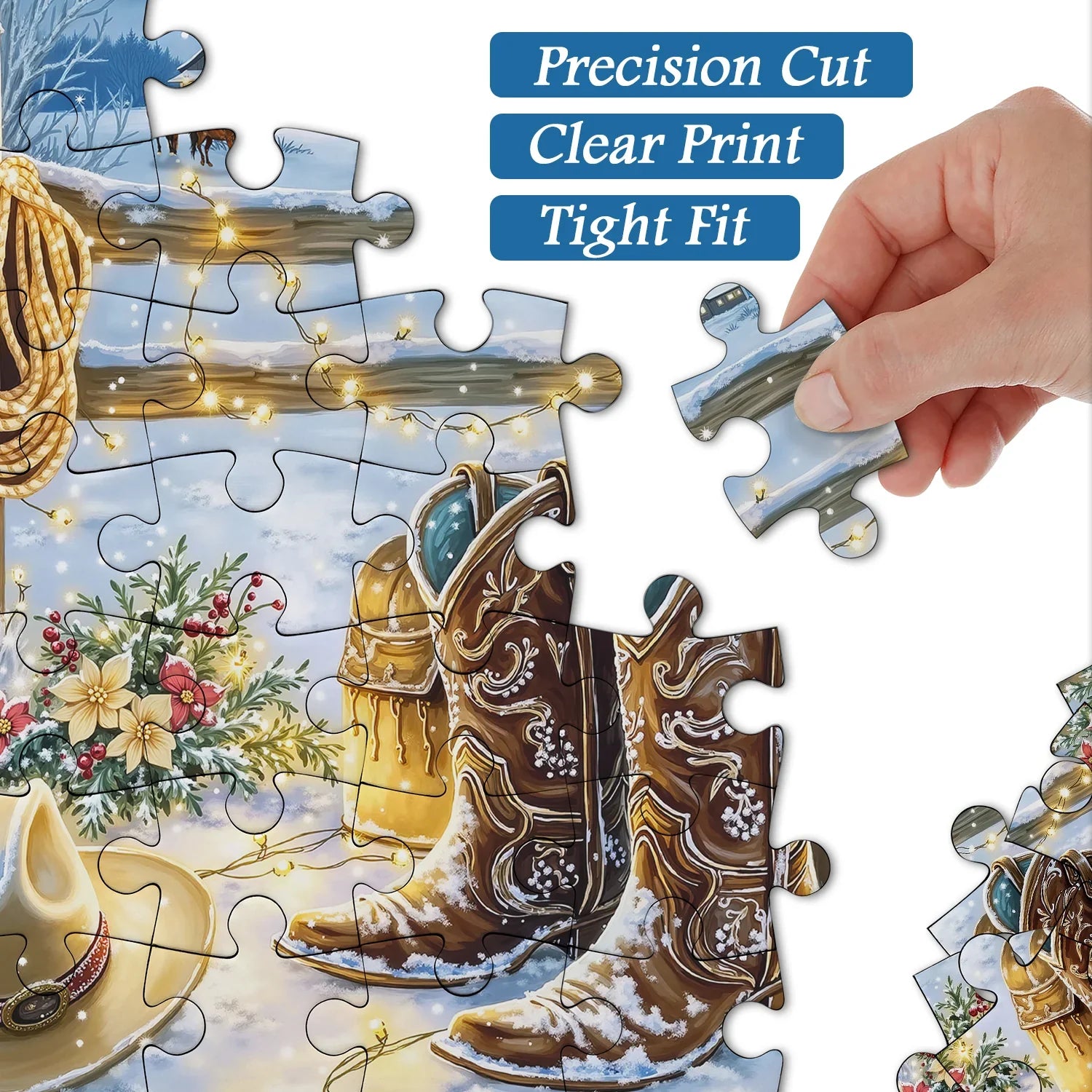 Snowy Night Ranch Jigsaw Puzzle 1000 Pieces