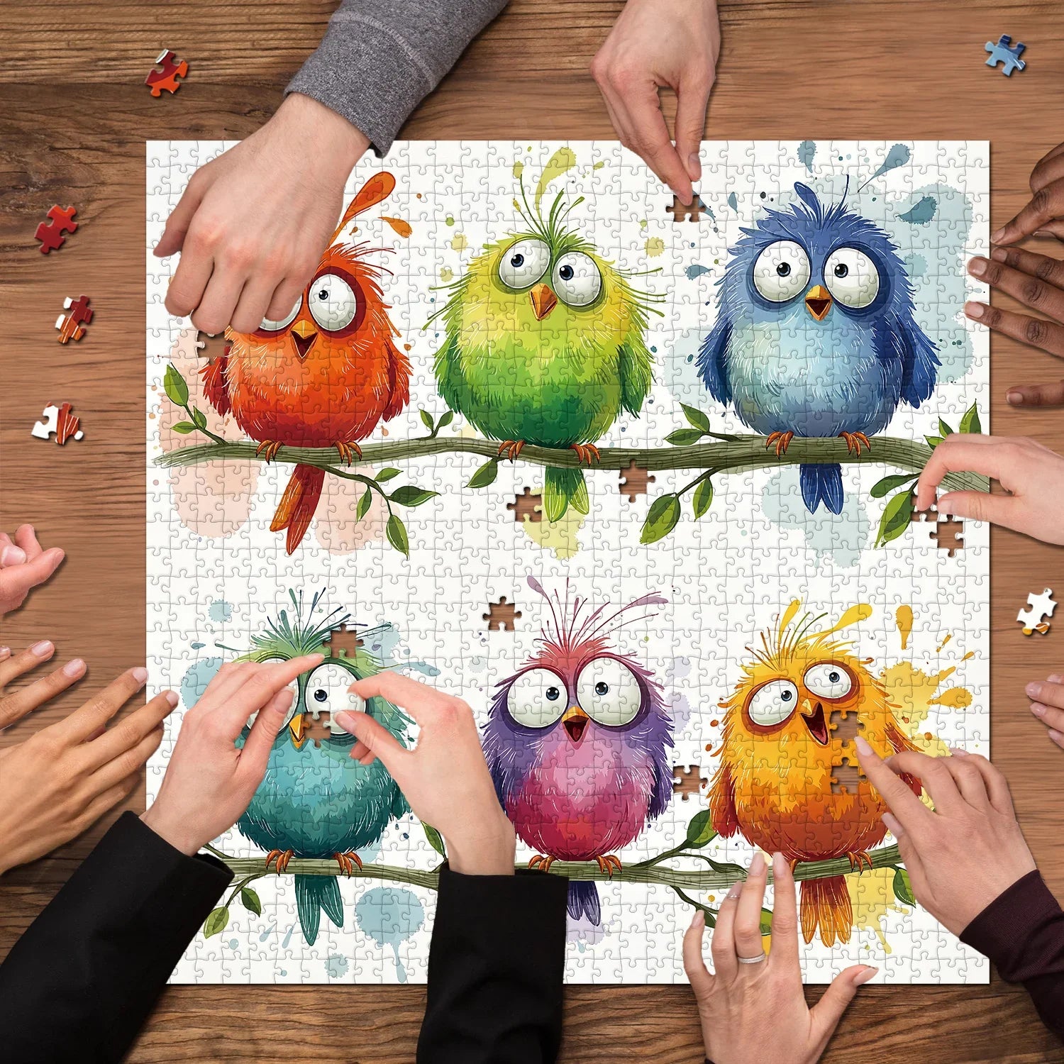 Puzzle de puzzle des oiseaux drôles 1000 pièces