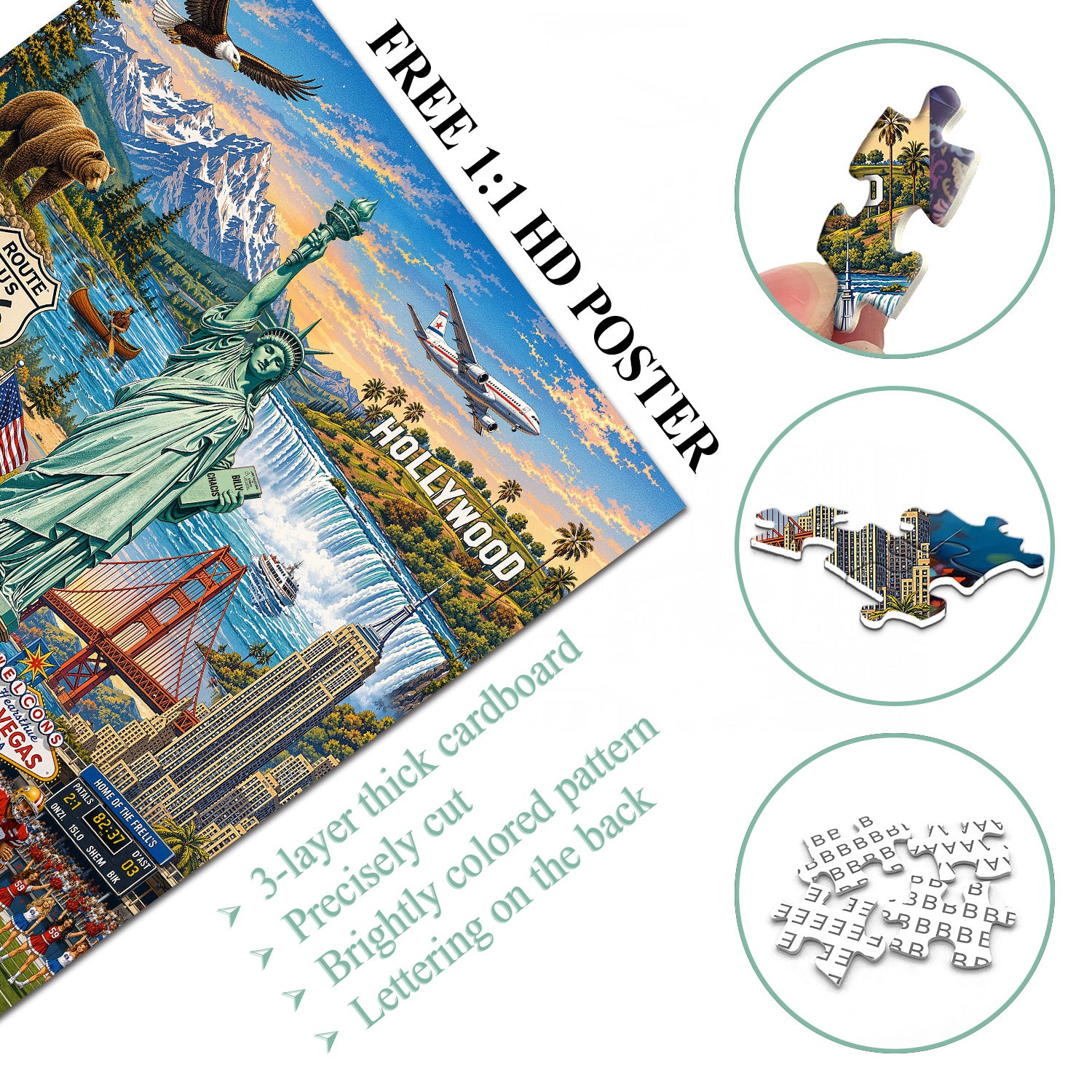 America Collage Jigsaw Puzzle 1000 Pieces