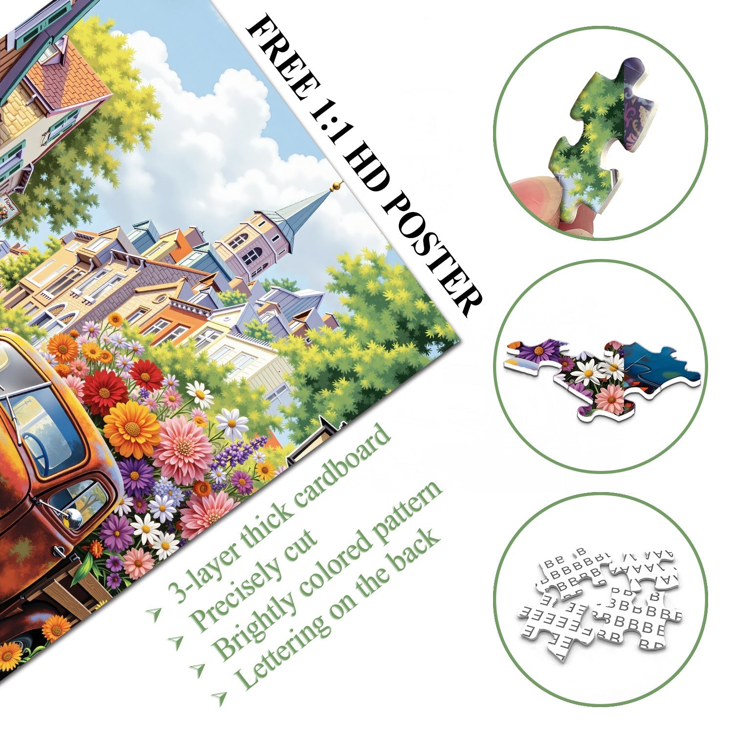 Rompecabezas de la ciudad de la fragancia de flores, 1000 piezas