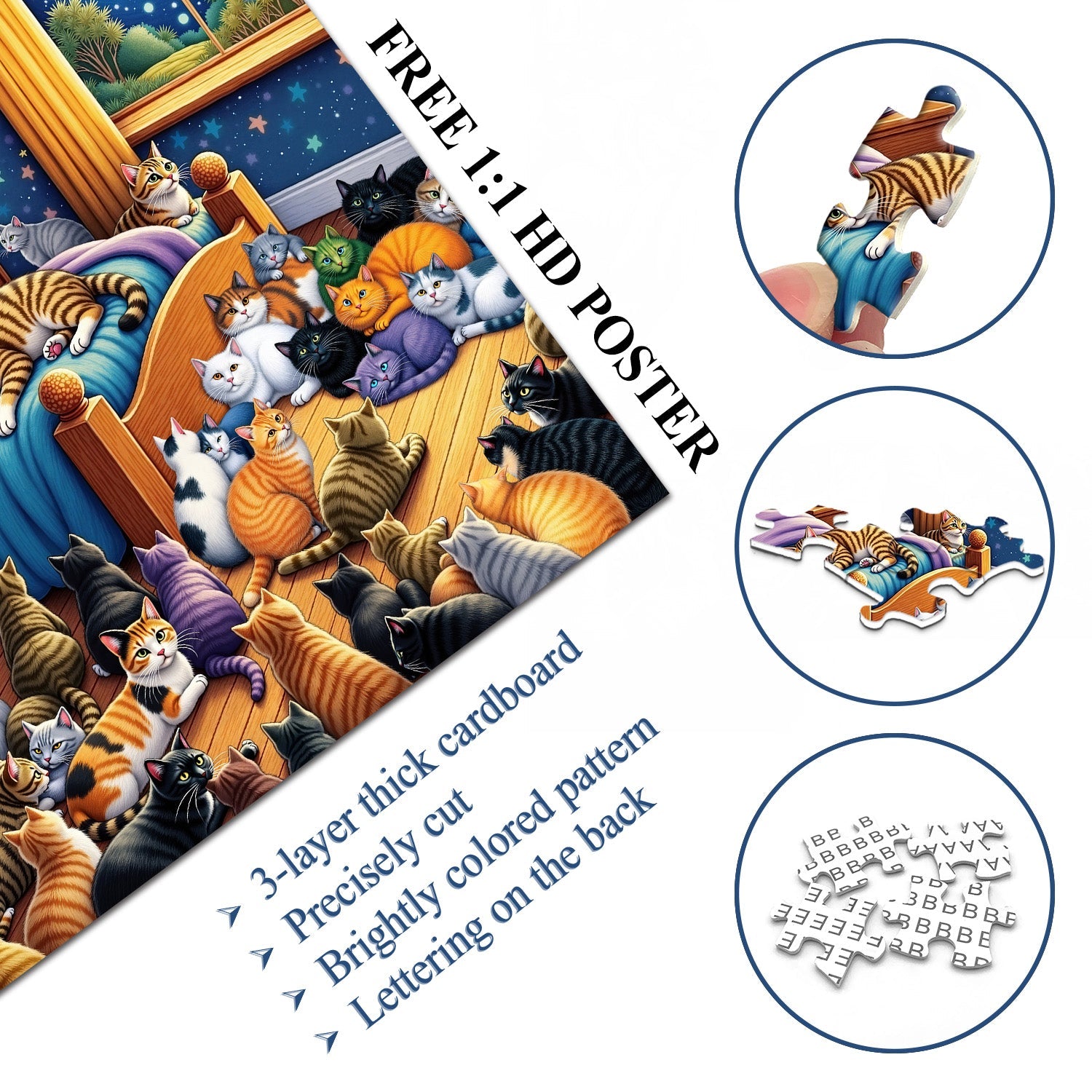 Cats Guarding Dreams Puzzle 1000 Teile