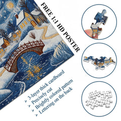 Puzzle Glow Village enneigé 1000 pièces