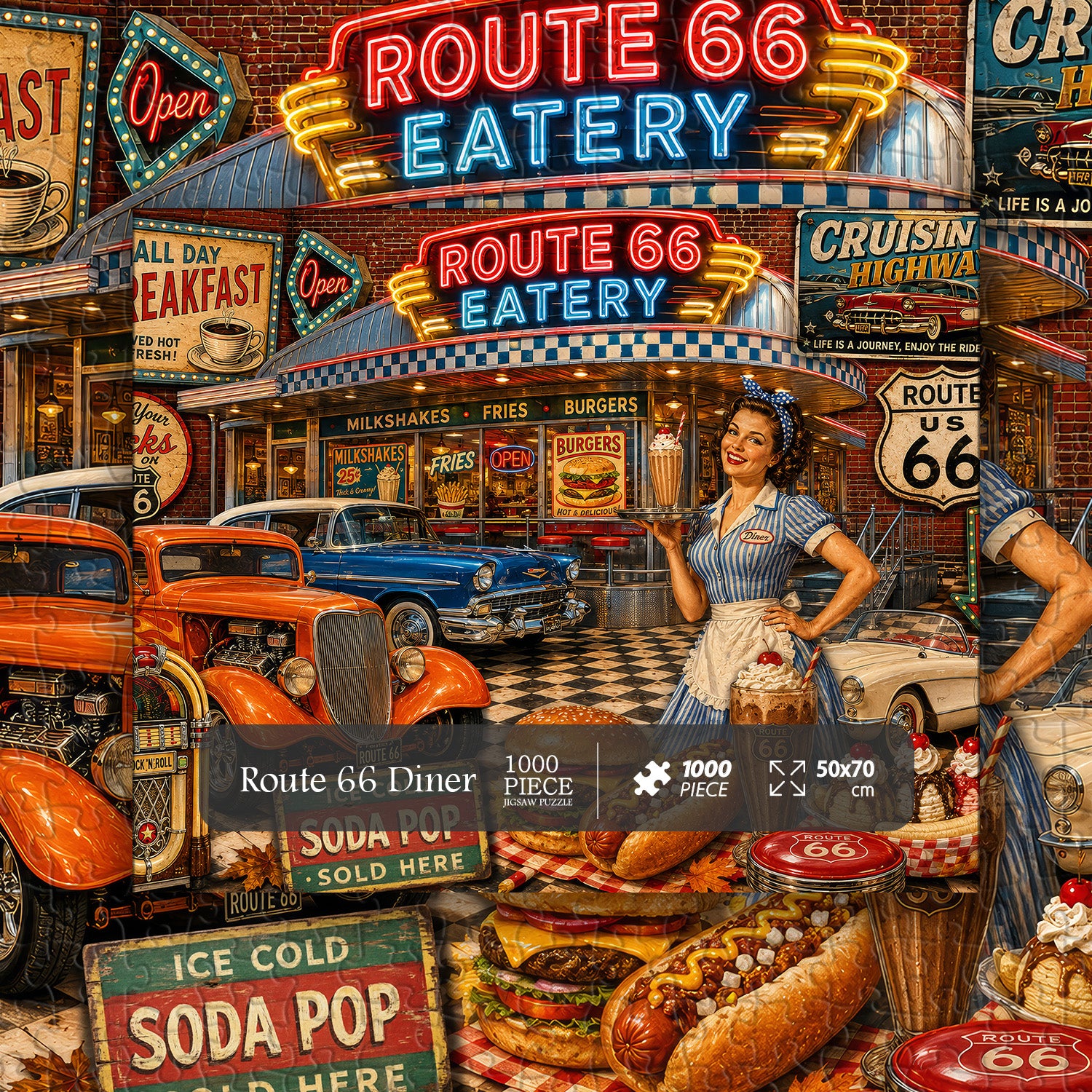 Route 66 Diner Puzzle 1000 Teile