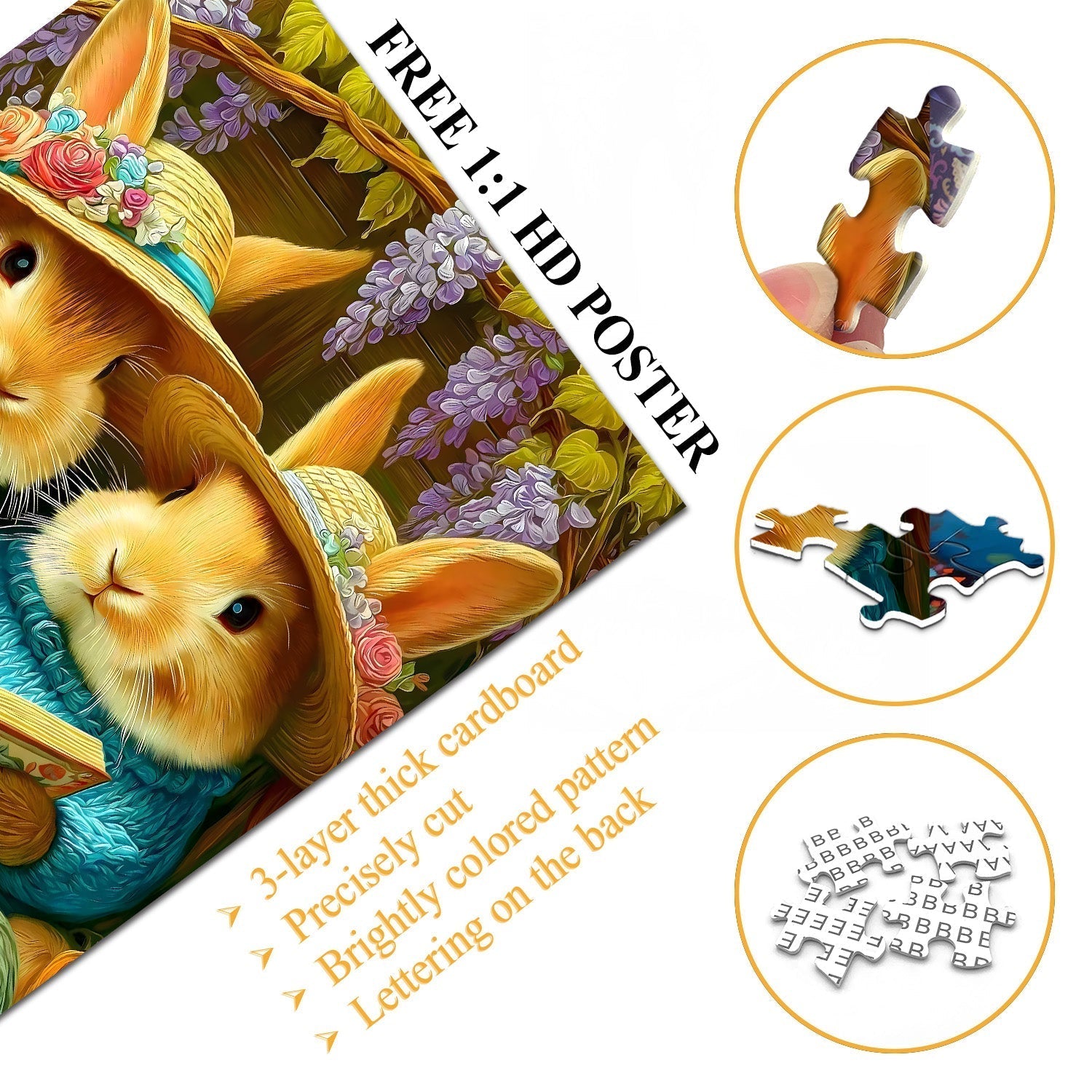 Funny Bunnies Jigsaw Puzzle 1000 Pieces