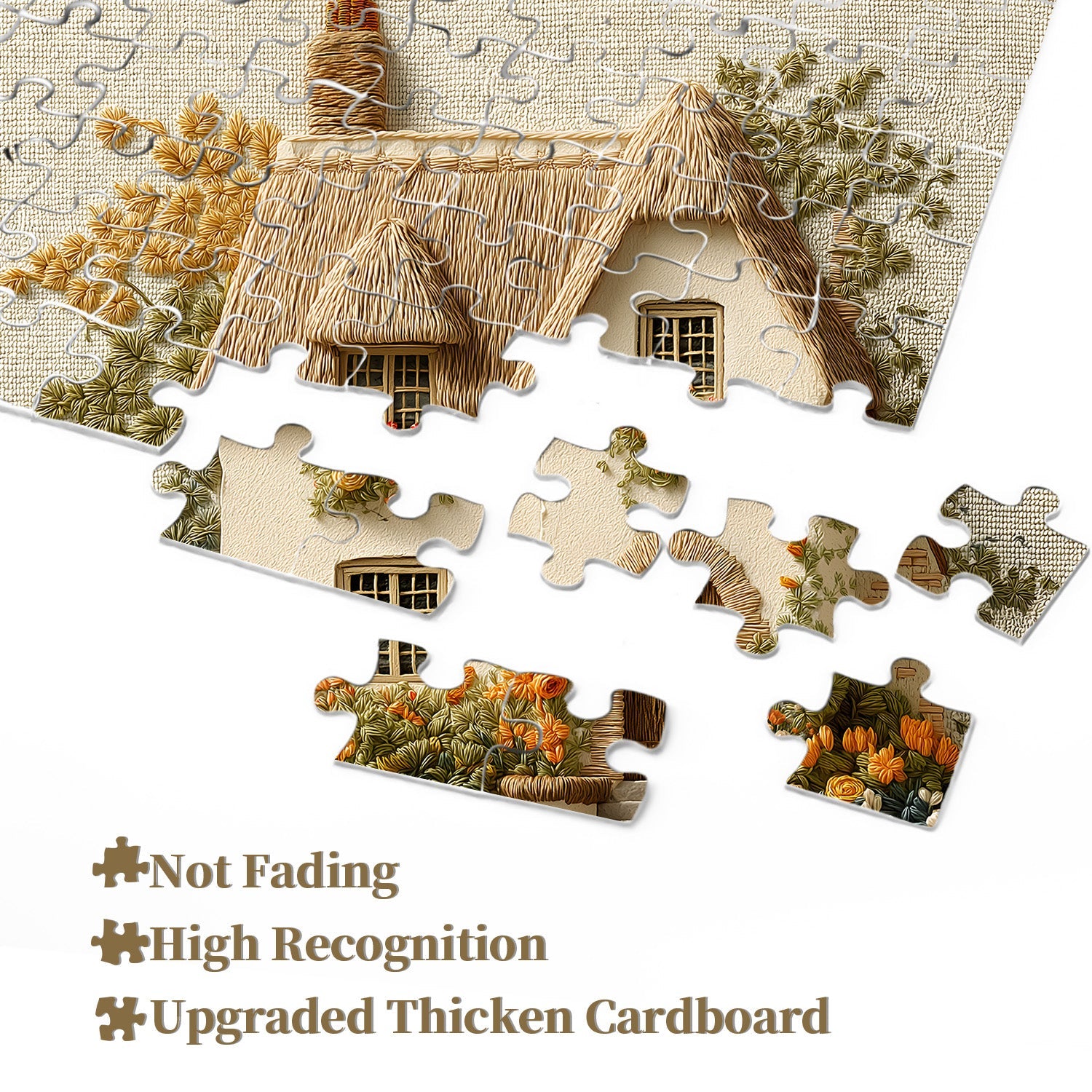 Embroidered Garden Cottage Jigsaw Puzzle 1000 Pieces – Tdd Toy