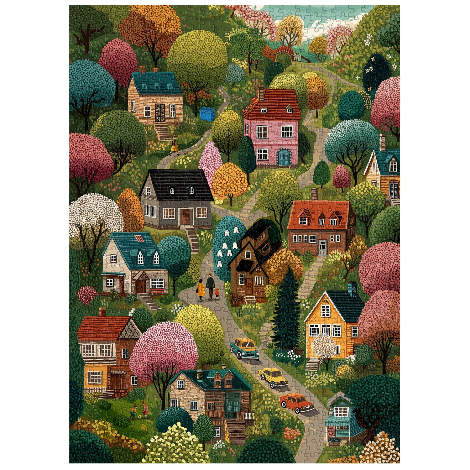 Vivid Village Jigsaw Puzzle 1000 Pieces