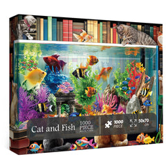 Puzzle puzzle gatto e pesce 1000 pezzi