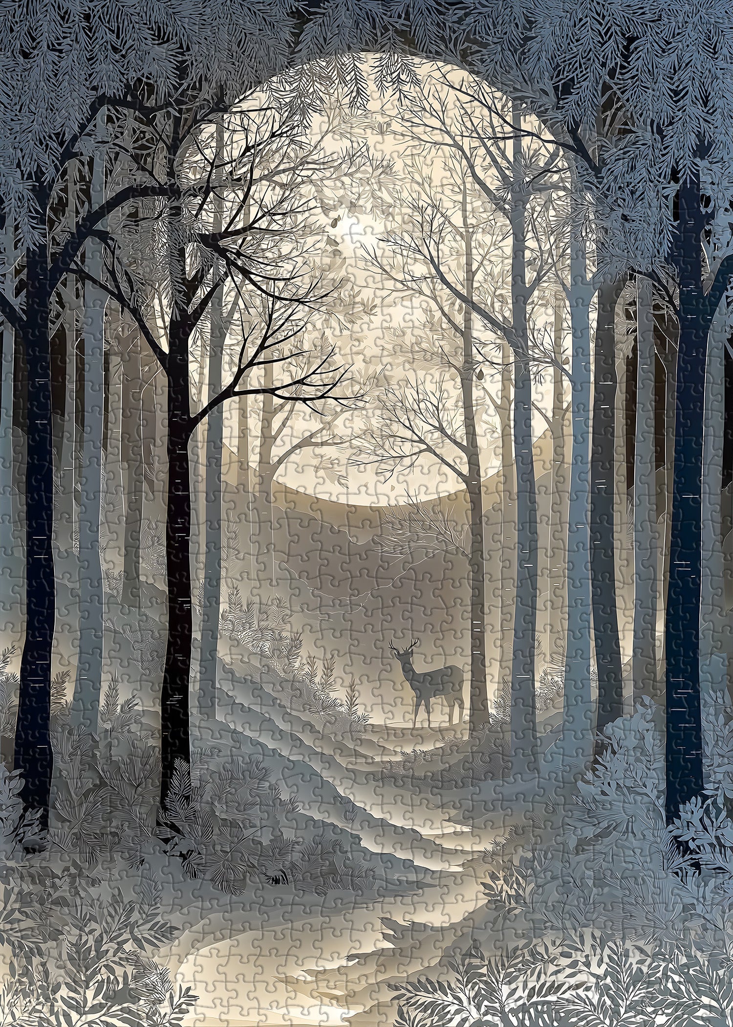 Rompecabezas del Reino Blanco Puro 1000 Piezas