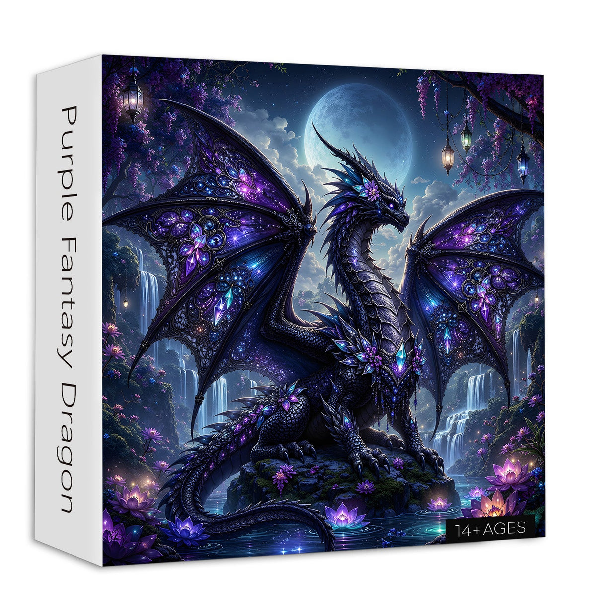 Lila Fantasy-Drachen-Puzzle, 1000 Teile