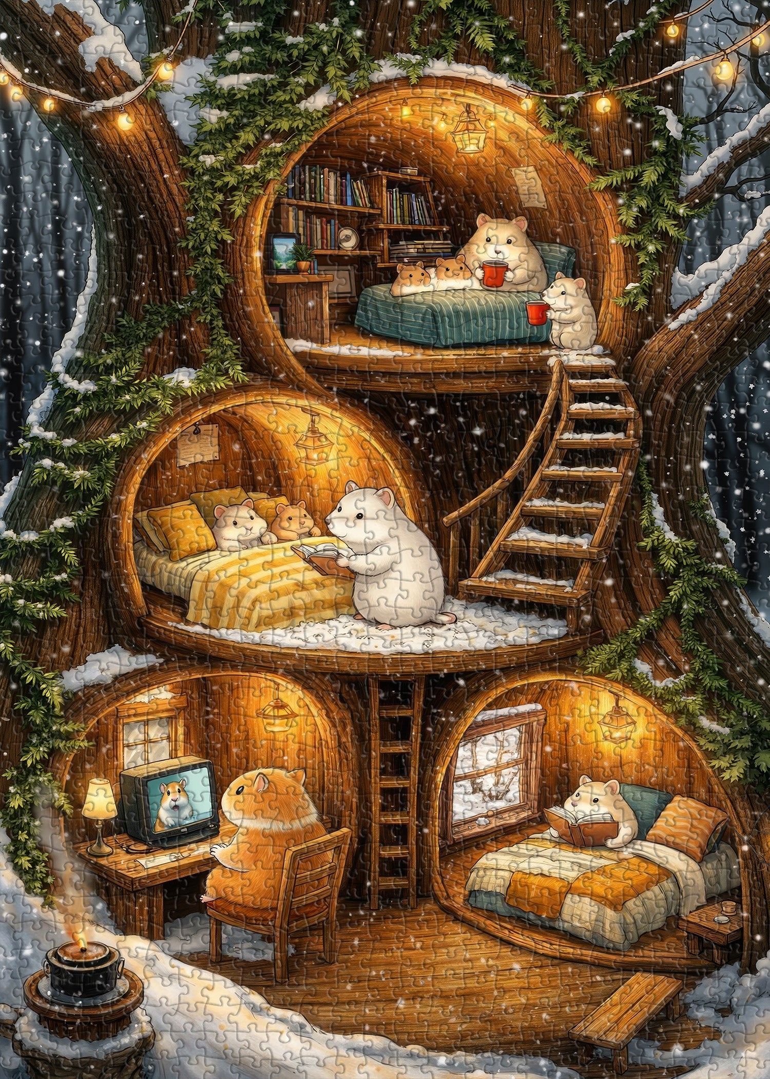 Cozy Mouse Hut Jigsaw Puzzle 1000 Pieces