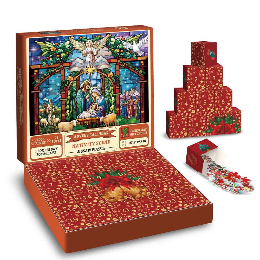 Krippe Szene Adventskalender Puzzle 1000 Stücke