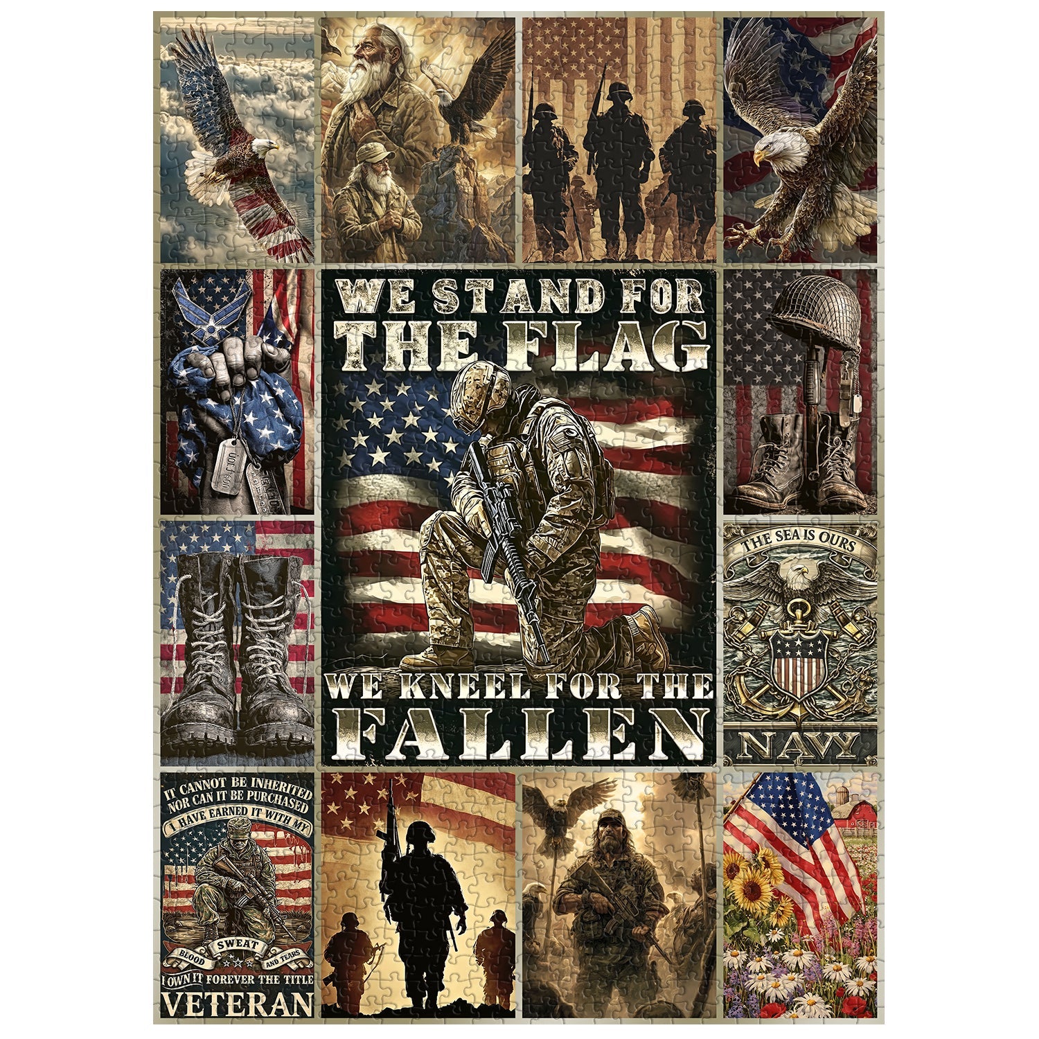 Patriot Veteran Eagle Flag Puzzle 1000 Teile
