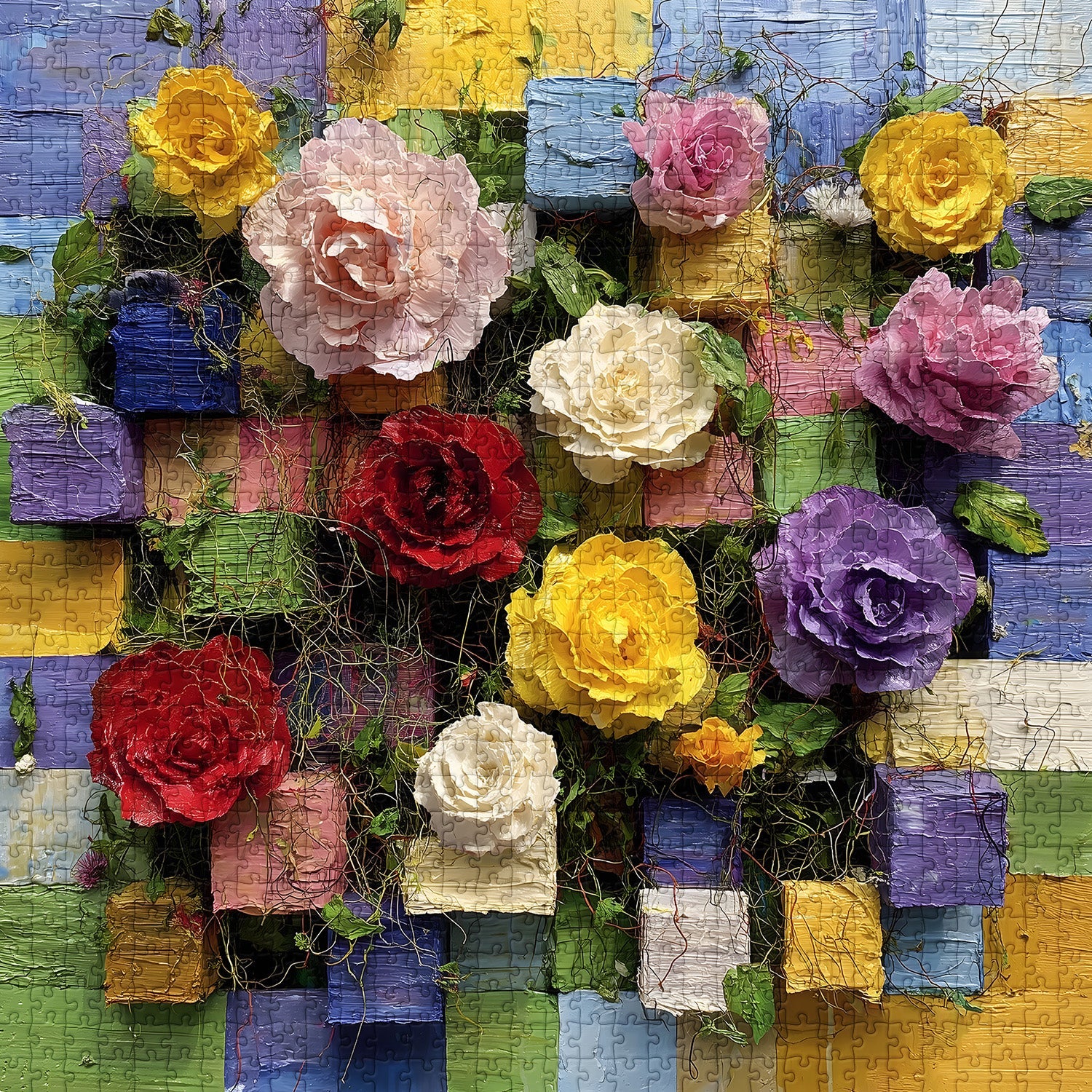 Roses Mosaic Jigsaw Puzzle 1000 Pieces