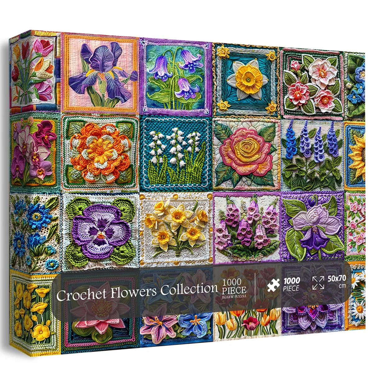 Collezione di fiori all'uncinetto puzzle puzzle 1000 pezzi