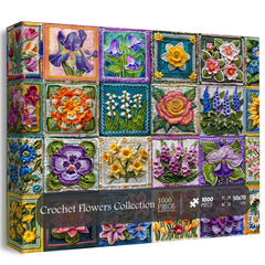 Collezione di fiori all'uncinetto puzzle puzzle 1000 pezzi