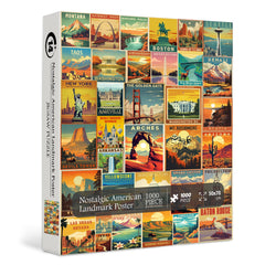 Nostalgic American Landmark Poster Jigsaw Puzzle 1000 Pieces
