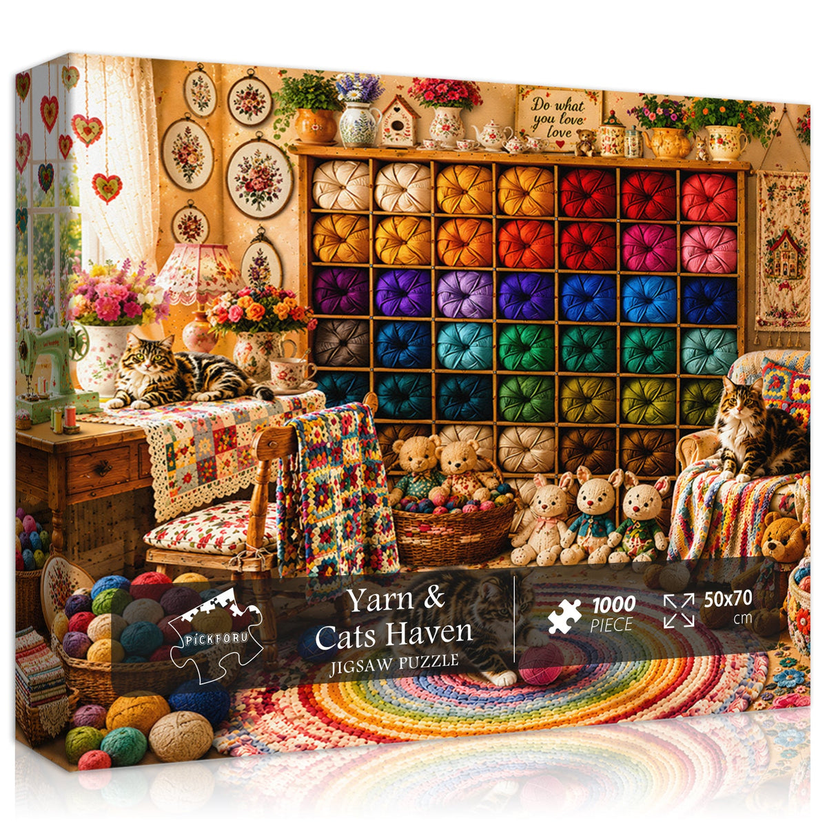 Puzzle Yarn & Cats Haven, 1000 pezzi