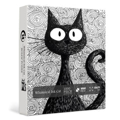 Whimsical Ink Cat Jigsaw Puzzle 1000 Pieces