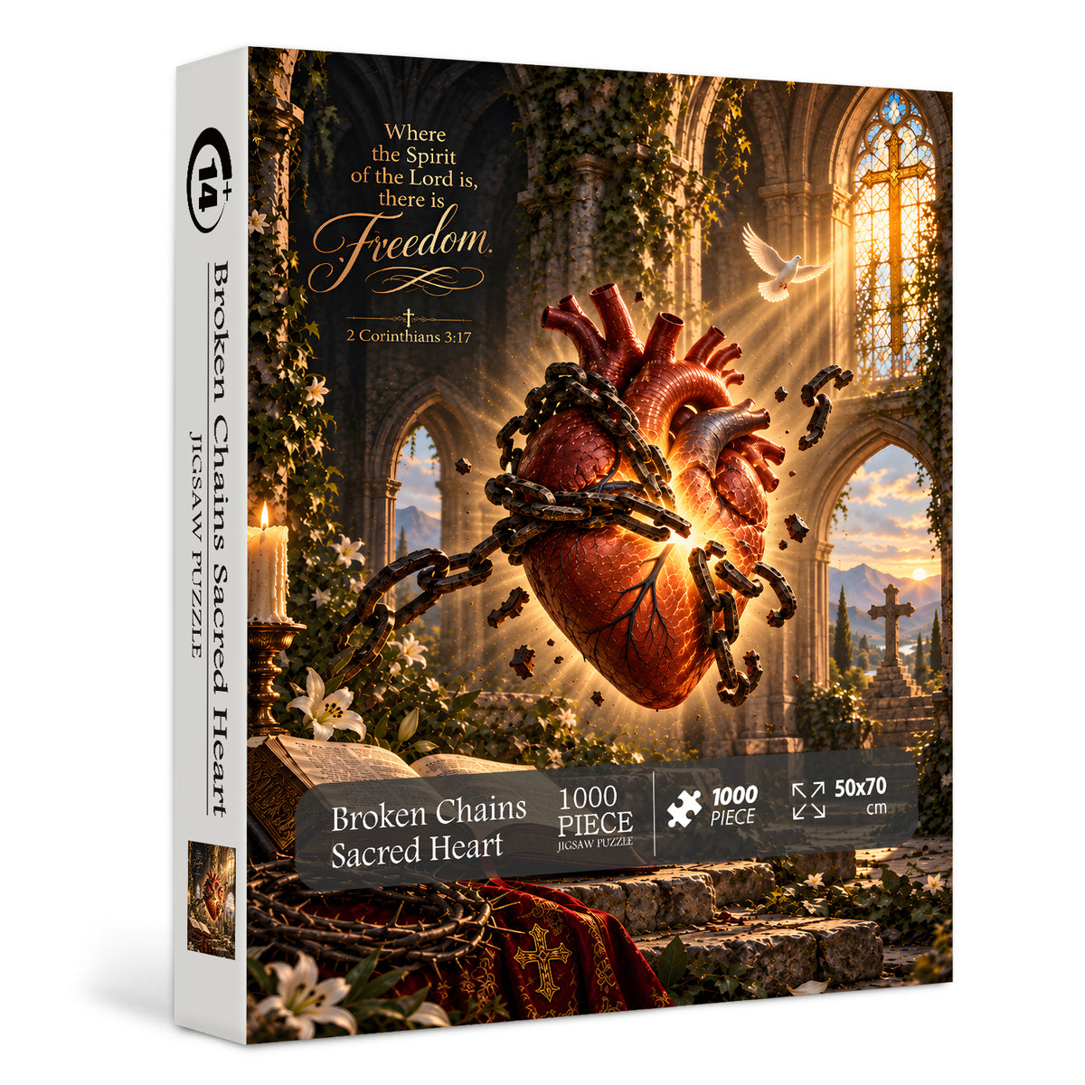Gebrochene Ketten, Herz-Jesu-Puzzle, 1000 Teile